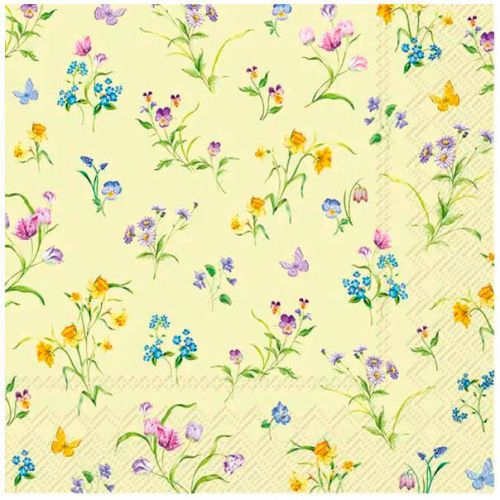 IHR 3-lags Frokostserviet 33x33cm 20stk - Easter Flowers Light Green