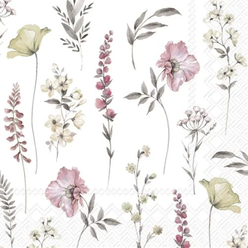 IHR Kaffeserviet 3-lags 20stk - Softly Faded Blooms White Rose