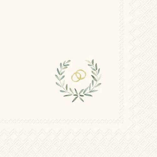 IHR Frokostserviet 3-lags 20stk - Laurel Wreath Rings Cream