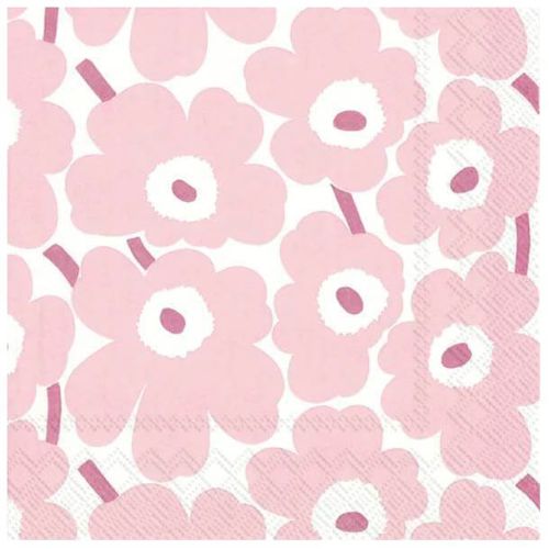 Marimekko Frokostserviet 3-lags 20stk - Mini Unikot Lys Rosa