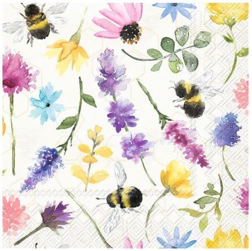 Ihr Frokostserviet 3-lags 20stk - Summer Bees Cream