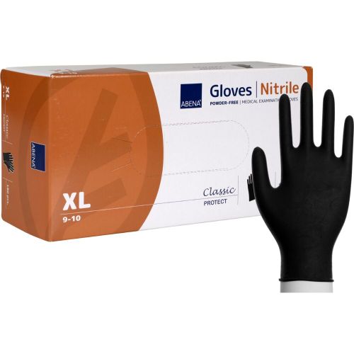 Nitrilhandsker Pudderfri Sort 180stk - X-Large