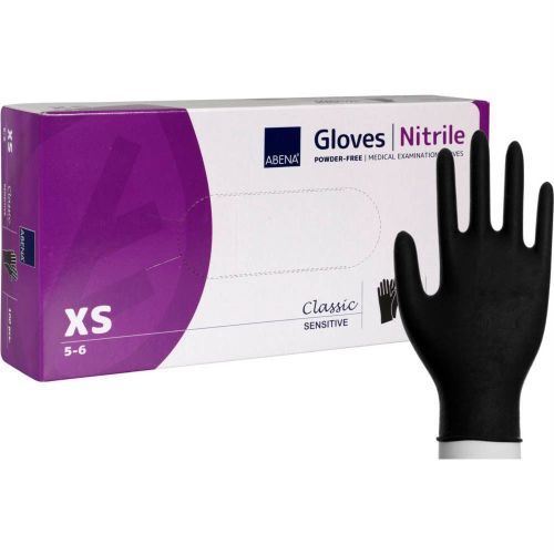 Nitrilhandsker - Pudderfri Sort Sensitive 100stk - X-small