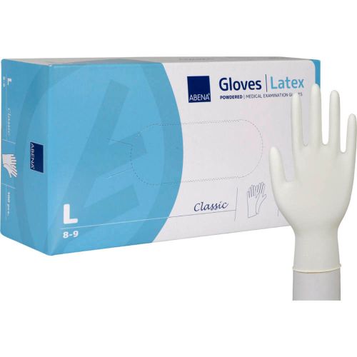 Latexhandsker Let Pudret Hvid 100stk - Large