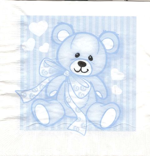 Bækkelund 33x33 Bamse stor blå 3lags 20stk