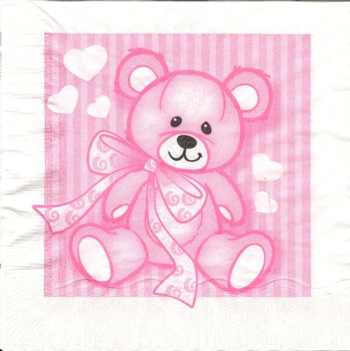 Bækkelund 33x33 Bamse stor rosa 3lags 20stk