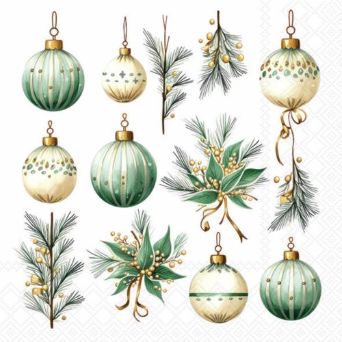 Ambiente Frokostserviet 3-lags 20stk - Hanging Decorations Green