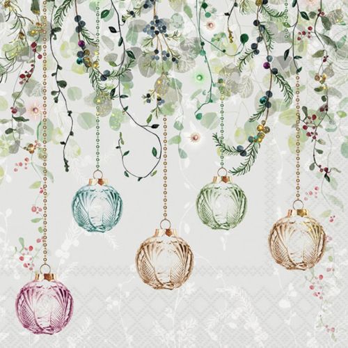 Ambiente Kaffeserviet 3-lags 20stk - Floral Christmas Grey