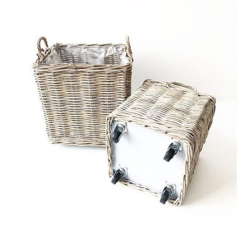 Kurv m/hjul firkantet 38x38cm