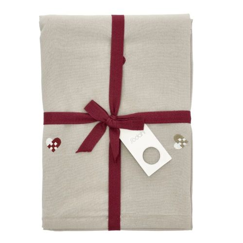 Södahl Christmas Hearts Embroidery Juledug Rose - 140x270cm