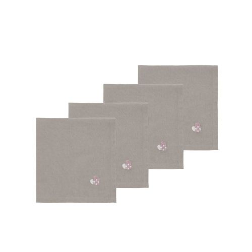 Södahl Christmas Hearts Embroidery Stofservietter 40x40cm 4stk - Rose