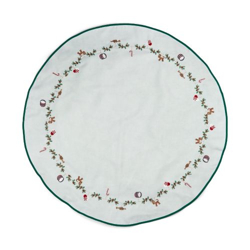 Klassisk broderet juletræstæppe - 120cm