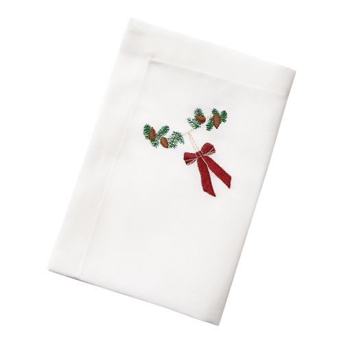 Langkilde & Søn Juleserviet med Mørkerød Sløjfe