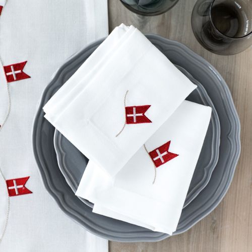 Langkilde & Søn Fødselsdagsserviet m. Dannebrog - 6stk