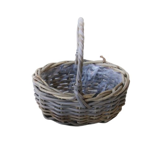 Aafod Bykurv Oval 25x22xH25cm - Grå Rattan 