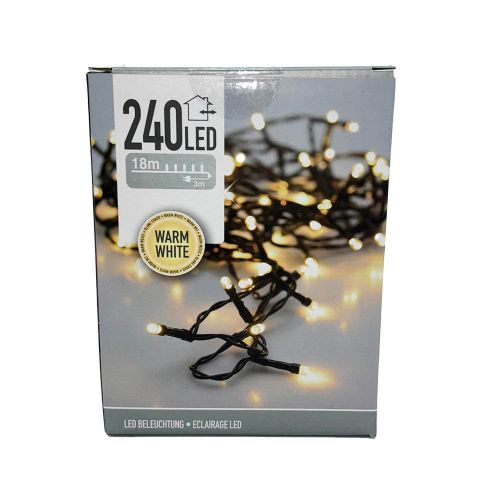 LED Lyskæde 18m 240 lys - Varm hvid