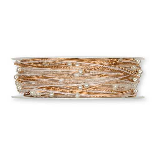 Organzabånd m/wire kobber 0,05x15m