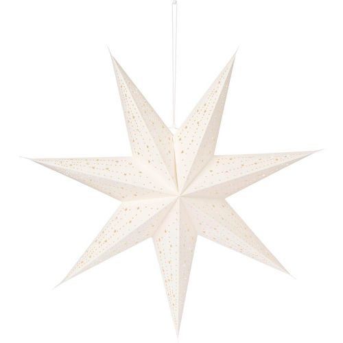 Stjerne t/ophæng med hulmønster Hvid Stella Ø:60cm