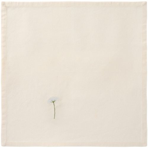 Ib Laursen Stofserviet Flora m/hvid skærmblomst butter cream