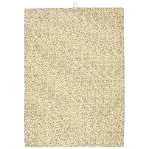 Viskestykke Petra natur m/grønt blomstermønster