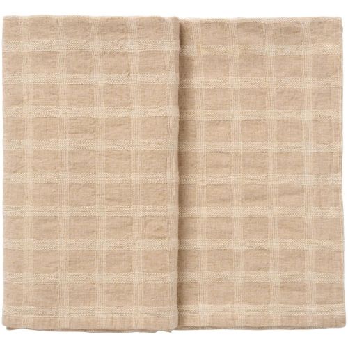 Ib Laursen Kvadratisk Stofdug 150x150cm - Naturfarvet tern tone i tone 