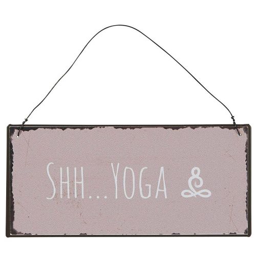 Metalskilt Shh Yoga 15x7cm