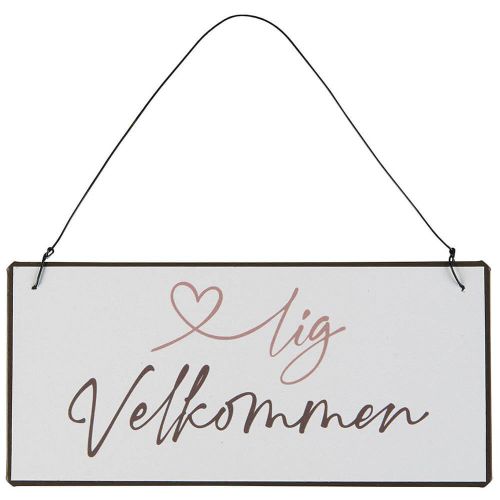 Metalskilt - Hjertelig Velkommen