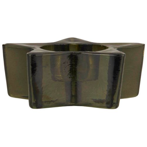 Stage glas t/fyrfadslys grøn stjerneformet