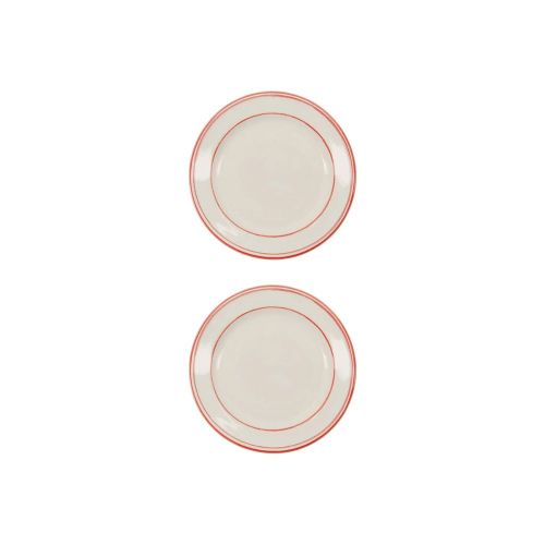 Nicolas Vahé Bistro Frokosttallerken 2stk - Hvid / Rød