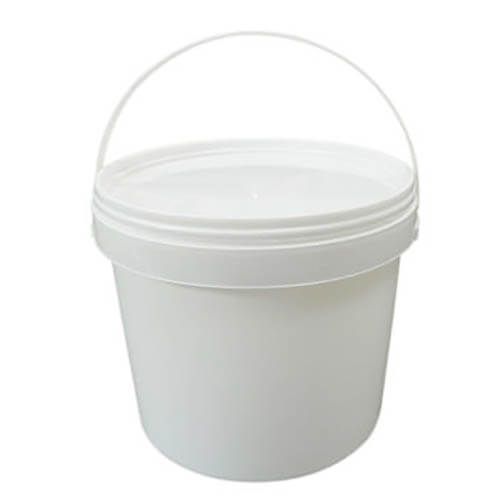 Spand med låg og hank - Hvid - 5 liter