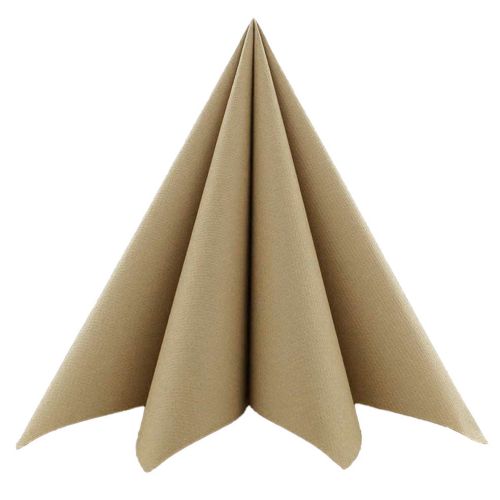 Mank 33x33 stofligende serviet 50stk - Naturbrun