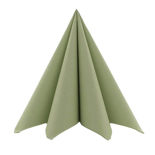 Mank 33x33cm stoflignende serviet 50stk - Oliven