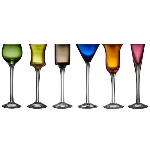 Lyngby Snapseglas 6 stk. ass. farver
