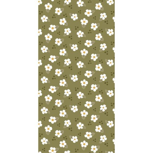 Ib Laursen Middagsserviet 3-lags 16stk - Grøn m/hvide blomster