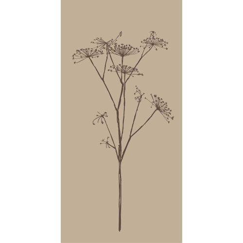 Ib Laursen Middagsserviet 3-lags 16stk - Beige med brun Skærmblomst