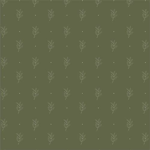 Ib Laursen Middagsserviet 3-lags 50stk - Grøn m/bladmønster