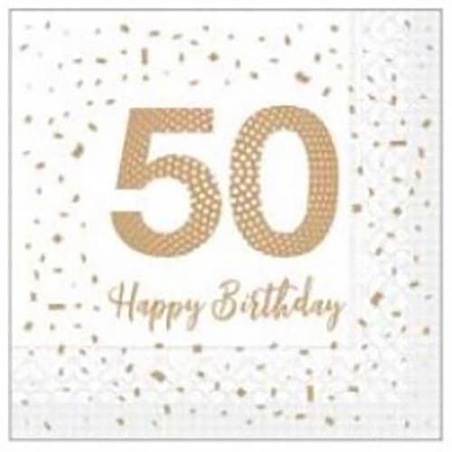 Sovie Frokostserviet 3-lags 20stk - Happy Birthday 50 år