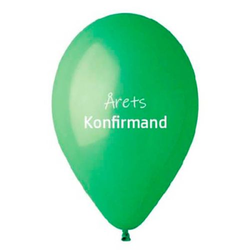 Ballon Årets Konfirmand 10stk - Grøn