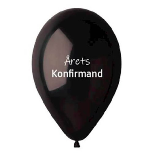Ballon Årets Konfirmand 10stk - Sort