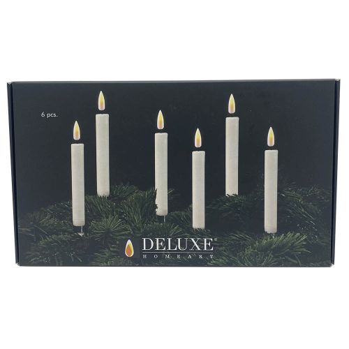 Deluxe LED Juletræslys Hvid m/holder - 6stk