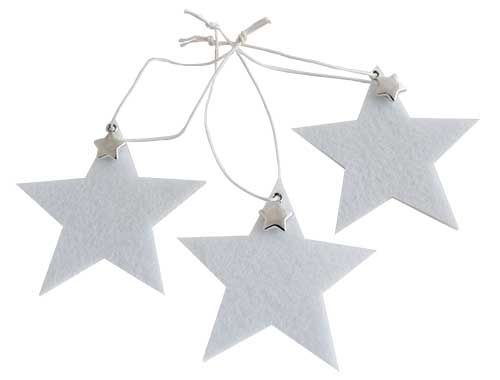 Filtstjerne hvid - 3 stk