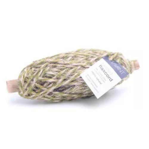 Snor flettet hør 25m - Grøn
