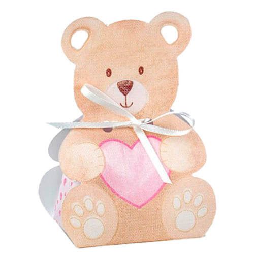 Æske Bamse Lyserød 60x35x100mm - 10stk