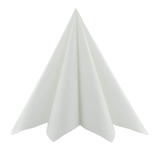 Mank stofligende serviet 33x33cm 50stk - Hvid