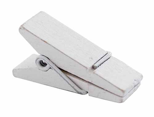 Klemme i træ 12stk - Hvid