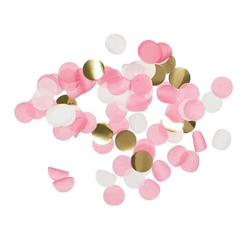 Konfetti mix Ø2,5cm - Pink/Hvid/Guld