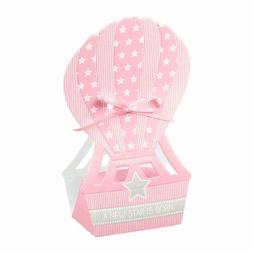 Æske Star Luftballon Rosa 6x14,5cm 10stk