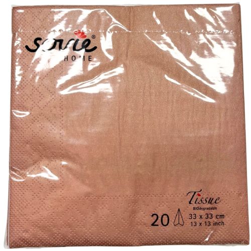 Sovie Frokostserviet 3-lags 20stk - Rose-Gold
