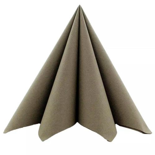 Mank Stofligende Middagsserviet 50stk - Beige Grå