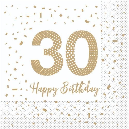 Sovie Frokostserviet 3-lags 20stk - Happy Birthday 30 år